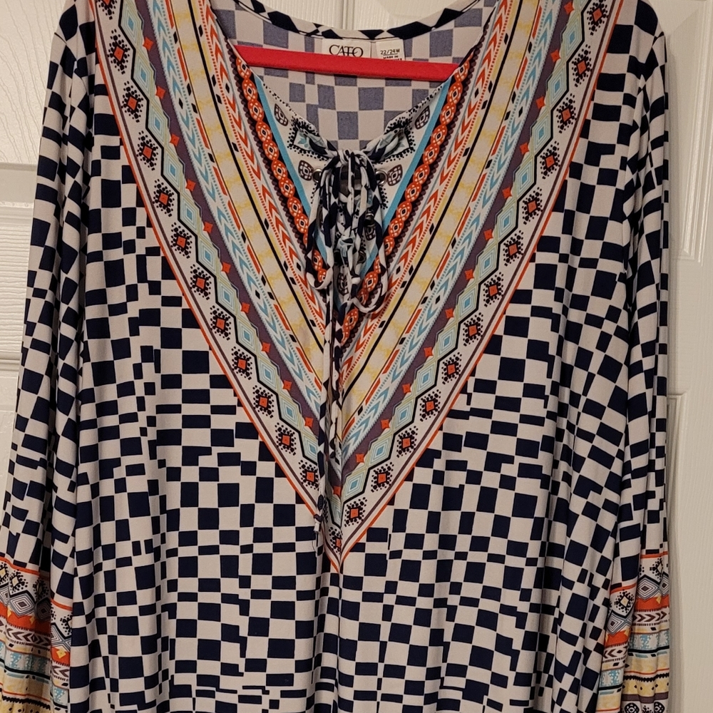 Hi-Lo Dress Top resembling MacKenzie Childs pattern.